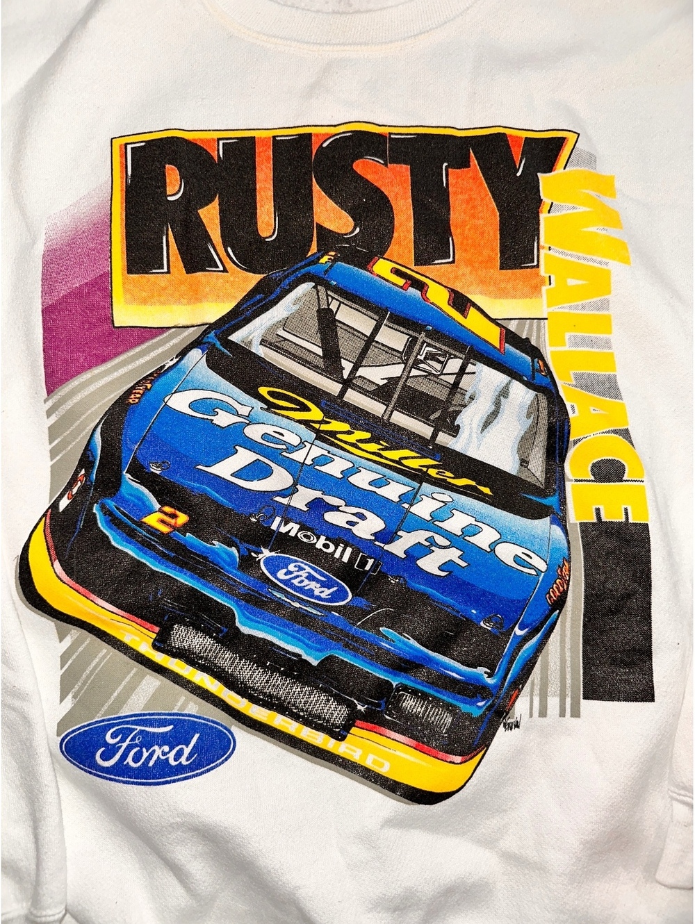 Vintage 90s XL Rusty Wallace Racing Redneck Crewneck Sweatshirt NASCAR